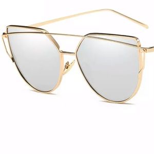 Gold Silver Mirrored Sunglasses